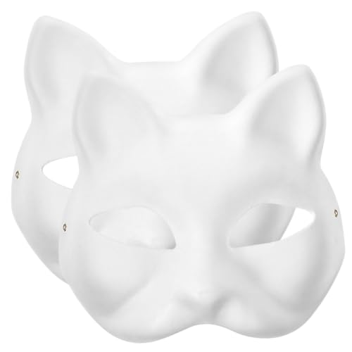 INOOMP 2 Stück handbemalte Maske halloween masken halloweenmaske mask DIY-Maske für leere Masken zum Malen schlafmaske leere maske aus weißem papier bemalbare Papiermasken von INOOMP