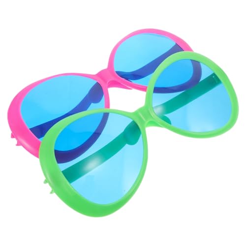 INOOMP 2 Stück riesige Übergroße Stranddekorationsbrille poolparty zubehör Luau Dekoration Selfie Brille Hawaiische lustige Brille Brillen am Strandpool Plastik von INOOMP