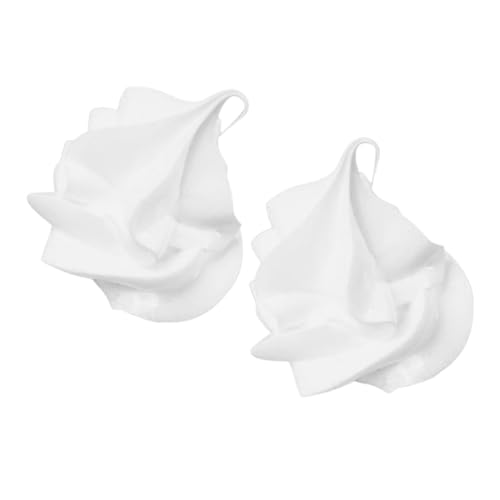 INOOMP 2 Stücke Milch Tea Tasse Dekoration DIY Dessert Zubehör Kunstfutter Eiscreme Milchtee Zubehör Kunststoff Sahne Spitze Cupcake- Simulationseis Sahnekaugummi Weiß von INOOMP