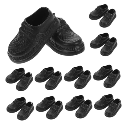 INOOMP 20 Paar Mini Herrenschuhe Kunststoff Miniatur Puppenschuhe Winzige Mini Puppenschuhe Für Puppenhausspiele Mikro Landschaftsornamente Dekorationen von INOOMP