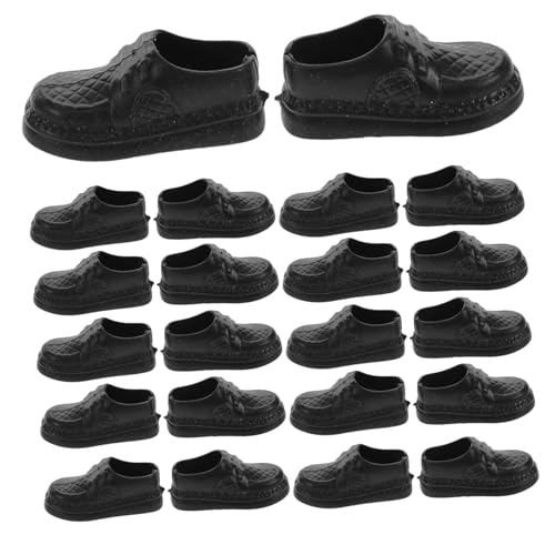 INOOMP 20 Paar Schuhe Puppenhaus Herrenschuhe Actionfiguren Schuhe Mikro Landschaftsschuhe Mini Schuhdekorationen Winzige Puppenschuhe Mini Schuhornamente Winzige Spielschuhe von INOOMP