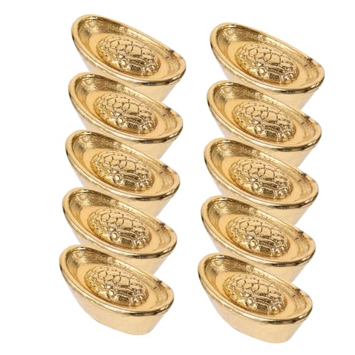 INOOMP 20 Stück Barrenmodell Miniatur DIY Mini Winzige Ornamente Kleines Puppenhauszubehör Weihnachts Miniatur Dekorationen Dekore Mini Goldenes Papier INOOMP 20 Stück Barrenmodell Miniatur DIY Mini Winzige Ornamente Kleines Puppenhauszubehör Weihnachts Miniatur Dekorationen Dekore Mini Goldenes Papier von INOOMP
