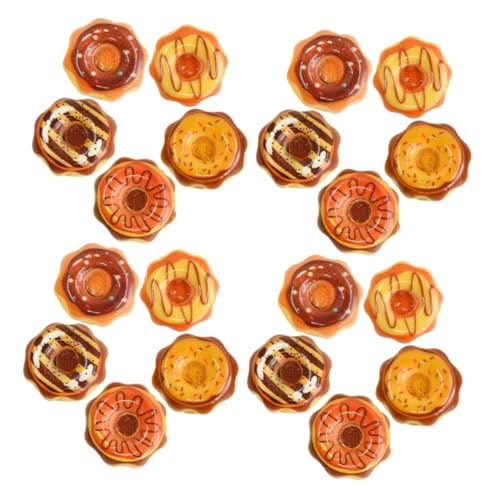 INOOMP 20 Stück Donut- Mini-Donuts Dollhouse Kitchen Decor Puppenhaus-Donuts Mini-Hausmodell gefälschte Küchenspielzeuge für Mini- - Mini-Hausverzierung Harz von INOOMP