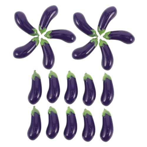 INOOMP 20 Stück Essen und in Miniatur Künstliches kleines Gemüsemodell gefälschte Gemüserequisiten interessante Mini-Hausdekoration lebensechtes kleines Gemüse PVC Violett von INOOMP
