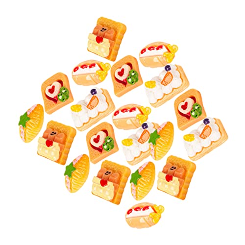 INOOMP 20 Stück Haarspangen DIY Miniatur Puppenbrot DIY Bastel Charm Handgefertigte Handyhüllen Dekore DIY Handyhüllen Charm Bilderrahmen Künstliche Requisitenladen von INOOMP