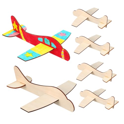 INOOMP 20 Stück Holzmodellflugzeuge Flugzeugmodell Zusammenbauen DIY Flugzeugmodellflugzeug Bausatz Flugzeug Partygeschenke Geburtstag Kinderflugzeugaktivitäten Bemalen Von von INOOMP