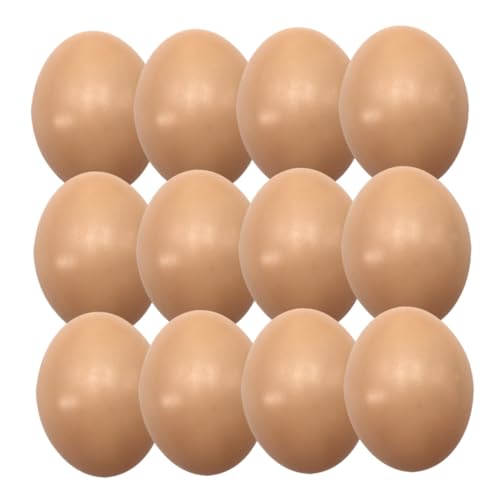 INOOMP 20 Stück Imitation gefälschter Eier unbemalt Eier Weiß Malerei Eigelb Ei Egg Eier für Ostern simulierte Eierverzierung Requisiten für das Osterlayout pp Khaki von INOOMP