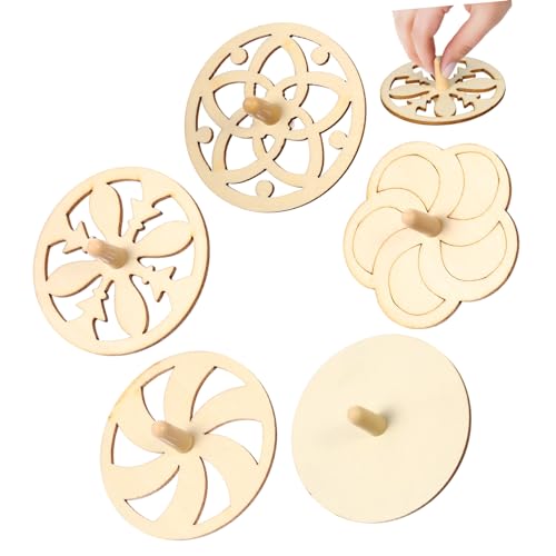 INOOMP 20 Stück Kreiselspielzeug Aus Holz Spitze Unfertige Gyroskope Schmucklos Kind Spinnen Bastelkreisel Lackierbar Unfertige Kreisel Hohlkreisel Hölzern Golden Zufällige Farbe von INOOMP