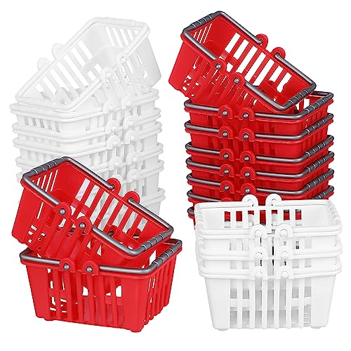 INOOMP 20 Stück Mini Einkaufswagen Geflochtener Korb Einkaufskörbe Supermarkt Einkaufskorb Mini Einkaufskorb Mini Spielzeugkorb Puppenmodelle Kinderspielzeug Kleiner Korb Aus von INOOMP