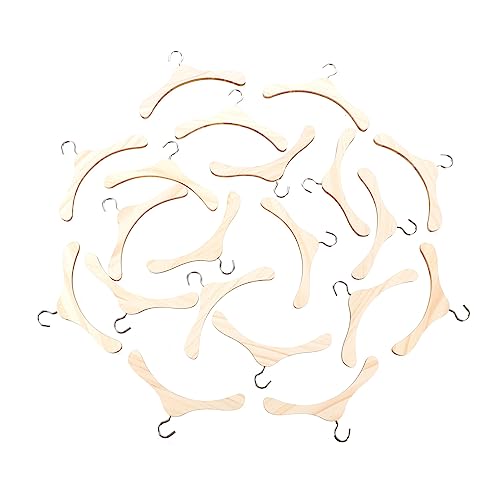 INOOMP 20 Stück Mini -Holzkleidung Rack puppenkleiderbügel puppenbügel holzbügel Zubehör für Babypuppen Steht bjd Puppen aufhänger Puppen-Accessoire-Aufhänger Bambus Light Brown von INOOMP