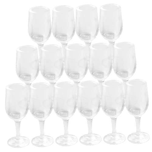 INOOMP 20 Stück Mini Weinglas Puppenhaus Kelch Mini Puppenhaus Weingläser Miniatur Becher Winzige Gläser Mini Gläser Mini Puppenhaus Zubehör Mini Becher Transparenter von INOOMP