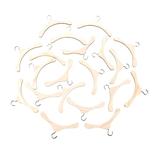 INOOMP 20 Stück Mini -holzkleidung Rack Klein Puppenkleiderbügel Babypuppe Kleiden Winzig Puppengarderobe Puppenträger Kleiderbügel Puppen Kleiderbügel Miniatur Hölzern Light Brown von INOOMP