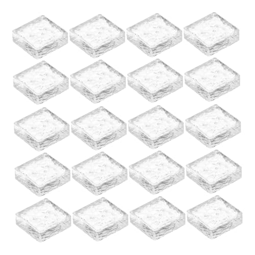 INOOMP 20 Stück Miniatur Glasbausteine ​​Für Puppenhaus Maßstab 1/12 Realistische Modellbausteine Klare Glasbausteine ​​Für DIY Miniatur Gebäudedekor Quadratisch von INOOMP