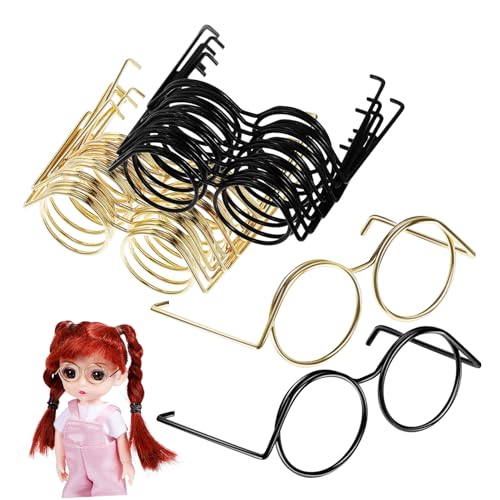 INOOMP 20 Stück Puppenbrille Brillen für Puppen Verschleiß klein Brillenrequisiten für Puppe Rand Puppen Kleidung für puppenkleidung gläser Glas zum Basteln Mini-Brillenmodelle Kupfer INOOMP 20 Stück Puppenbrille Brillen für Puppen Verschleiß klein Brillenrequisiten für Puppe Rand Puppen Kleidung für puppenkleidung gläser Glas zum Basteln Mini-Brillenmodelle Kupfer von INOOMP