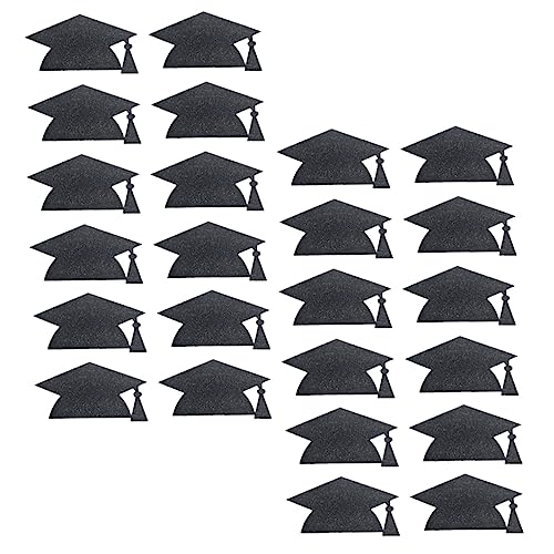 INOOMP 24 Stück Bachelor-Hut-Aufkleber Abschlussdekorationsetikettenaufkleber Aufkleber Für Wasserflaschen Zum Abschluss Abschlussflaschendekorationen Papier Black von INOOMP