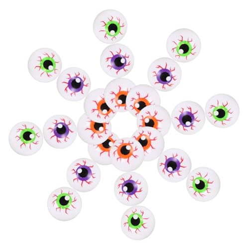 INOOMP 24 Stück Ghost Augapfeldekoration Halloween bewegliches Auge Halloween Augäpfel Halloween-Augapfel- Trick Halloween-Hüpfball Halloween-Augäpfel aus Kunststoff Plastik von INOOMP