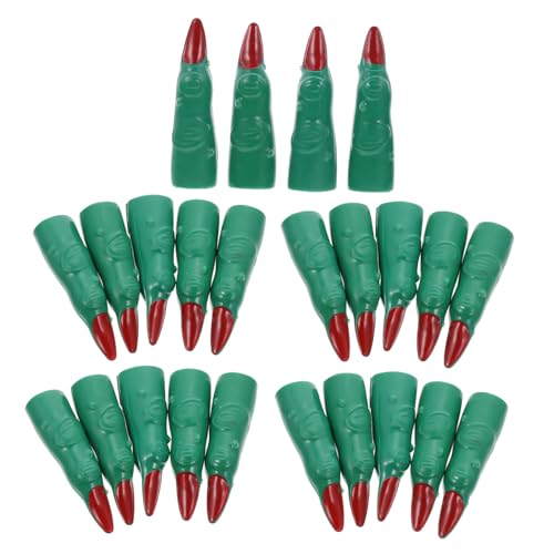 INOOMP Stück Halloween Fake Nails für Cosplay Gruselige Fingerabdeckungen für Hexen Zombies Wiederverwendbare Requisiten für Horror Partys und Bühnenauftritte von INOOMP