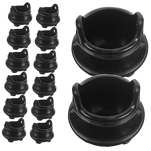 INOOMP Stück Hexenkesseldekoration Kochtöpfe für Puppenstuben Kleiner Kessel Massenhexe Puppenhaus Halloween-Figuren Mini Halloween-Miniaturkessel Halloween Mini-Kessel Plastik Schwarz von INOOMP