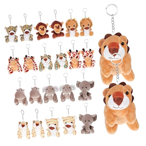 INOOMP 24 Stück Schlüsselbundpuppe Plüsch Schlüsselanhänger Stofftiere Tasche Schlüsselbund Schlüsselanhänger Plüsch Kleine Kuscheltiere Masse Mini-plüschtier Pp Baumwolle von INOOMP