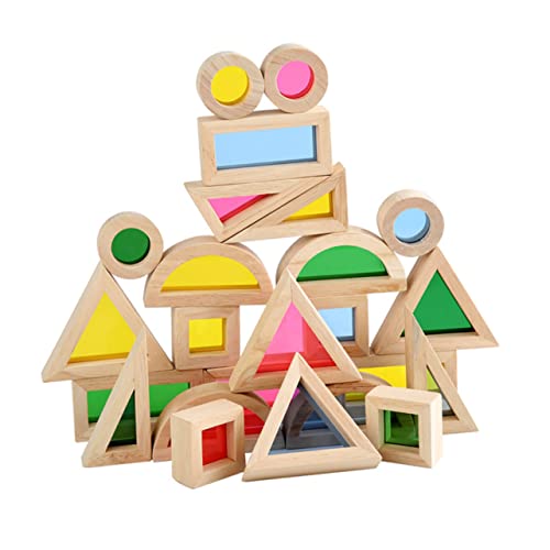 INOOMP 24Stücke Teiliges Holzspielzeug für Kognitive Bausteine für Frühe Lernspiele Interaktives Eltern Junge Mädchen Hand Auge Koordination und Kreativen Fähigkeiten von INOOMP