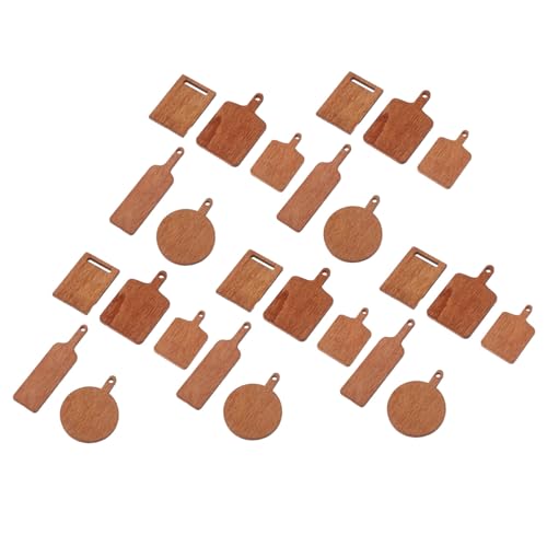 INOOMP 25 Stück Miniatur Schneidebretter Für Essen Und Puppenhaus Puppenhaus Miniaturzubehör Mini Holzschneidebrett Mini Spielküche Kleines Schneidebrett Aus Holz Hellbraun von INOOMP