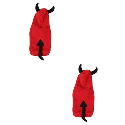 INOOMP 2st Pet Dog Festival Devil Verwandlungskostüm Mädchen Mantel Gitarrendekor Outfits Für Mädchen Kostüme Für Mädchen Welpen-outfits Mädchen-outfit Katze Plüsch Büste Dämon Rot von INOOMP