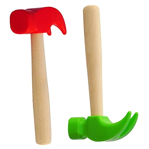 INOOMP 2 Stücke Kinder Hammerspielzeug Kleiner Holzhammer Leicht und Tragbar für Kleinkinder Sicheres Schlagspielzeug zum Fördern von Hand Auge Koordination und Motorischen Fähigkeiten von INOOMP