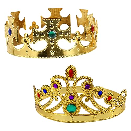 INOOMP 2Stücke Partykrone für Goldene Cosplay für Halloween und Geburtstagsfeiern Dekorative Kopfbedeckung mit Eleganten Details für Bühnenauftritte von INOOMP