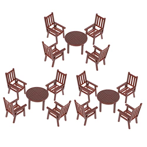 INOOMP 3 Sätze Mini-Tisch Und Stuhl-Set Figur Miniaturmodell Miniatur-esstischstühle Stuhlmodell Szene Möbel Multipack Mini-stühle Miniaturen Klein Modern Plastik Brown INOOMP 3 Sätze Mini-Tisch Und Stuhl-Set Figur Miniaturmodell Miniatur-esstischstühle Stuhlmodell Szene Möbel Multipack Mini-stühle Miniaturen Klein Modern Plastik Brown von INOOMP