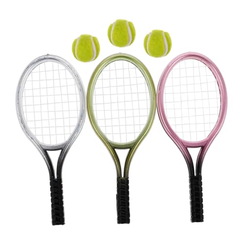 INOOMP 3 Sätze Teiliges Schlüsselanhänger mit Mini Tennisschlägern und Bällen Dekorative Modelle für Puppenhäuser und DIY Projekte Robust und Leicht für Tennisliebhaber INOOMP 3 Sätze Teiliges Schlüsselanhänger mit Mini Tennisschlägern und Bällen Dekorative Modelle für Puppenhäuser und DIY Projekte Robust und Leicht für Tennisliebhaber von INOOMP
