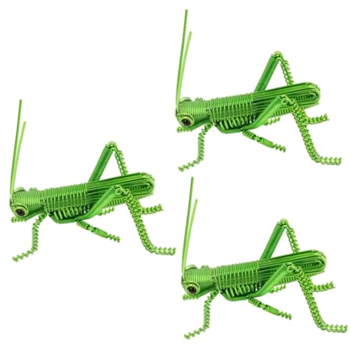 INOOMP 3 Stück Aluminiumdraht -Insekten -Ornamente Insektendekor Heuschreckenfigur Dekoration Simulation realistischer Figuren Simulation von Tierfiguren gefälscht Green INOOMP 3 Stück Aluminiumdraht -Insekten -Ornamente Insektendekor Heuschreckenfigur Dekoration Simulation realistischer Figuren Simulation von Tierfiguren gefälscht Green von INOOMP