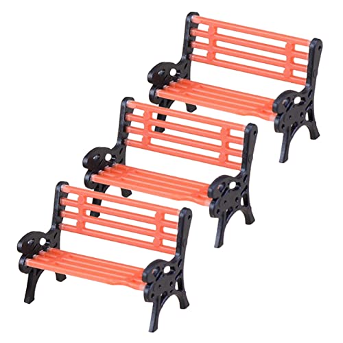 INOOMP 3 Stück Bank Ornamente hoch Weihnachtsdorf Accessoires Bank Puppenbank Puppenmöbel winziges Bankdekor Mini-Möbelverzierung Mini-Sitzbank Miniaturmöbel Mini -Bank Plastik von INOOMP