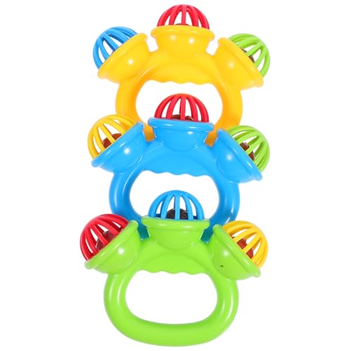 INOOMP 3 Stück Handrassel Handglocken Musikinstrument Tamburin Glocken Glocken Instrument Tamburin Handschüttel Tamburin Für Jingle Bells Kunststoff von INOOMP