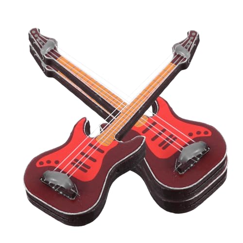 INOOMP 3 Stück Mini Gitarren Modell Gitarren Miniaturgitarre Kleines Puppenhaus Miniatur Puppenhausgitarre Miniatur Hausgitarre E Gitarren Modell Gitarren Instrumentenmodell von INOOMP