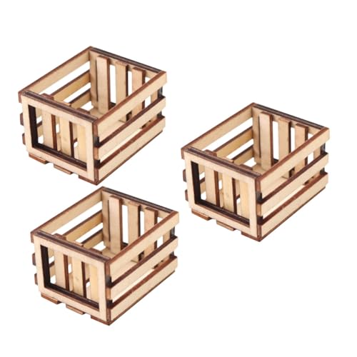 INOOMP 3 Stück Mini-Korb-Modell Weidenspeicherkörbe Miniaturschmuck Miniatur-puppenhauszubehör Mini- Mini-aufbewahrungskorb Puppenhaus-miniaturen Winzig Klein Mini Möbel Hölzern von INOOMP