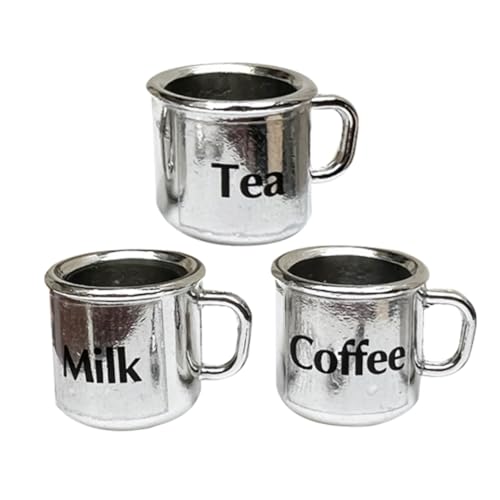 INOOMP 3 Stück Mini -Tee -Tassenmodell dekorativ Becher kaffeetassen puppenhaus Mini House Decor kleine Kaffeetasse winziges Dollhouse -Requisite kleine Teetasse Metall Silber INOOMP 3 Stück Mini -Tee -Tassenmodell dekorativ Becher kaffeetassen puppenhaus Mini House Decor kleine Kaffeetasse winziges Dollhouse -Requisite kleine Teetasse Metall Silber von INOOMP