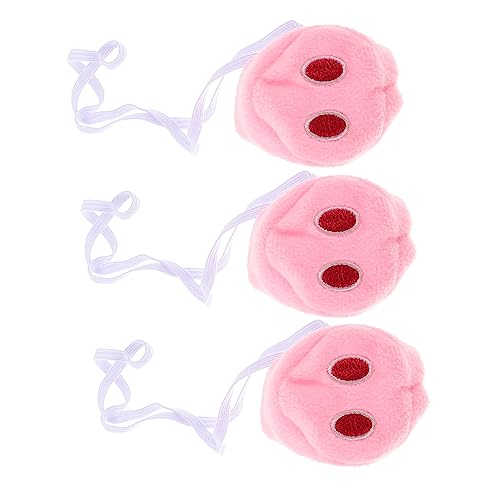 INOOMP 3 Stück Schweine nase Requisiten Kuscheltier Thema Halloween-Schwein Schweinekostüm Nase klein Kind dekorative Tierrequisite Cosplay Schweinenase Schweinsnase verkleiden Stoff Rosa von INOOMP