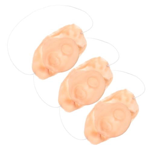 INOOMP 3 Stück Schweinenase Cosplay-Nase Halloween Kostümzubehör gefälschte Nasenstützen Schwein Zubehör Schwein-Cosplay tierische Nase Schweinsnase Emulsion Beige von INOOMP