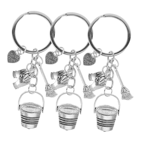 INOOMP 3 Stück Teiliges Hauswirtschafts Schlüsselanhänger mit Metallbesen Eimer und Handschuh Leichter Tragbarer Dankeschön Anhänger für Reinigungskräfte Praktische Geschenkidee für INOOMP 3 Stück Teiliges Hauswirtschafts Schlüsselanhänger mit Metallbesen Eimer und Handschuh Leichter Tragbarer Dankeschön Anhänger für Reinigungskräfte Praktische Geschenkidee für von INOOMP