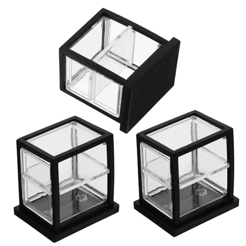 INOOMP 3 Stück Transparente Vitrine Miniatur Süß Winzig Für Realistische Puppen Kleine Dekorationen Schaukasten Vitrine Mini Dessertschrank Mini Schrank Mini Bäckereischrank von INOOMP