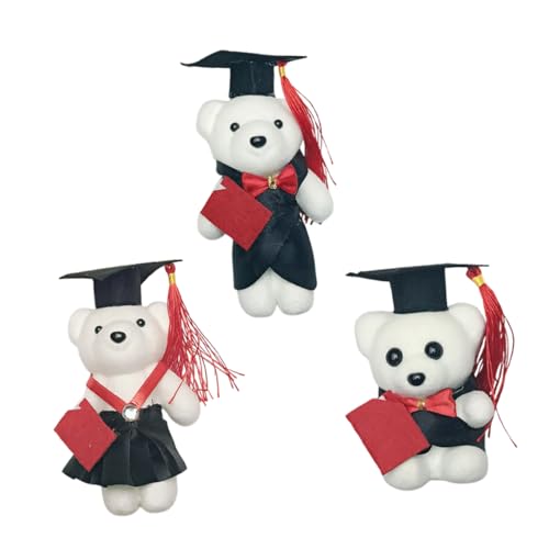 INOOMP 3 Stücke Dr. Bärenpuppe Abschlusssaison Puppe Abschlussbär-Dekoration Grad Animal Doll Abschlussgeschenke abschlussbär Geschenkbär Plüsch von INOOMP