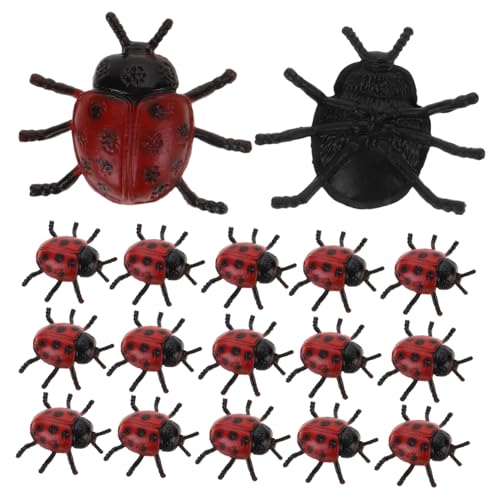 INOOMP 30 Stück Halloween knifflige Spielzeuge Marienkäfer 3D-Modell Dame klein für kinderspielzeug Halloween- lebensechte Marienkäfermodelle PVC-Kunststoff rot von INOOMP