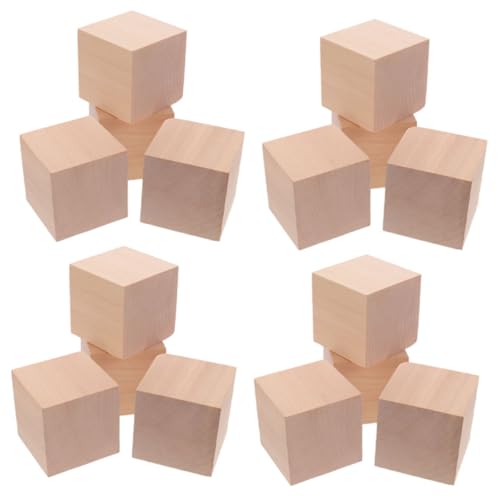 INOOMP 30 Stück Holzwürfel Unbeschichtete Holzbausteine Pädagogisches Kreativität und Hand Augen Koordination von INOOMP