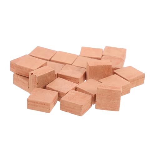 INOOMP 30 Stück Miniatur-Essens- Und Spielzeugszenen Puppenhausbauzubehör Miniaturbausteine Szenenzubehör Miniatur-ziegelmasse Kleine Ziegelsteine Light Brown Ton von INOOMP