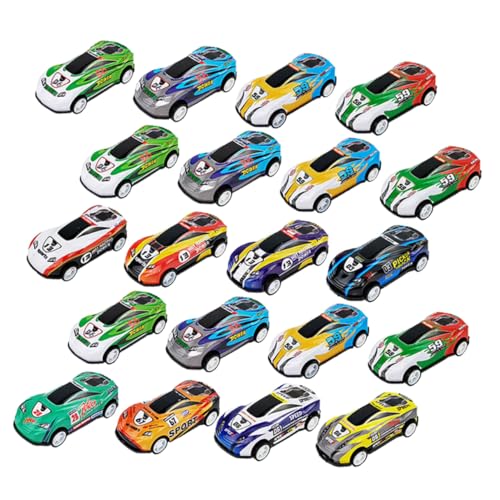 INOOMP 30 Stück Wagen zurückziehen Autos Cartoon-Push-Auto Autodekoration Fahrzeugmodell zurückziehen Autodekor für den Desktop Desktop-Auto-Ornament Legierung von INOOMP