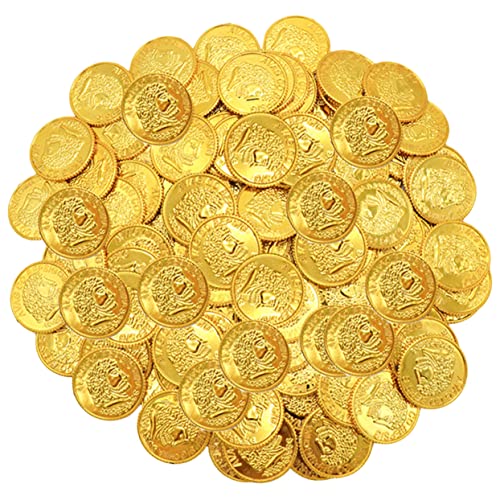 INOOMP 300 Stück Goldmünzenspielzeug Partygeschenk Schatz Pirat Geld Belohnungsmünzen Für Spielmarken Kinderspielzeug Golden Plastik INOOMP 300 Stück Goldmünzenspielzeug Partygeschenk Schatz Pirat Geld Belohnungsmünzen Für Spielmarken Kinderspielzeug Golden Plastik von INOOMP
