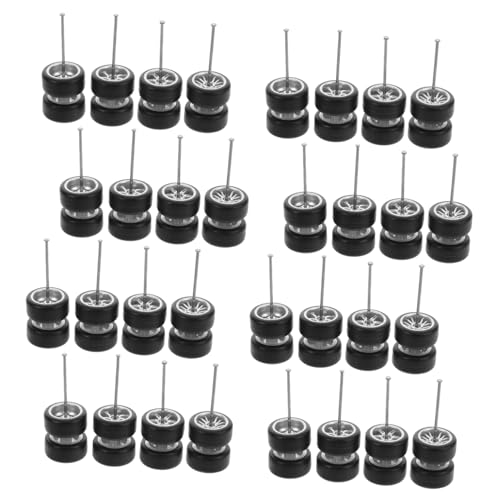 INOOMP 32 Stück Automodell modifizierte Reifen Auto-Rad- RC -Autoreifen Reifen für Spielzeugautos Gummireifen Spielzeugrad Zubehör für RC-Autos Plastik Black von INOOMP