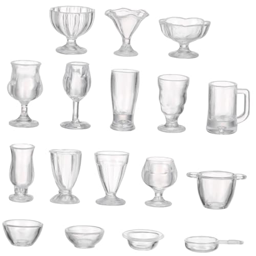 INOOMP 34 Teiliger Mini Modellbehälter Winzige Miniaturtasse Mini Puppenhaus Mini Hauszubehör Mini Schmuck Kleines Hauszubehör Mini Geschirrmodell Transparenter Kunststoff von INOOMP