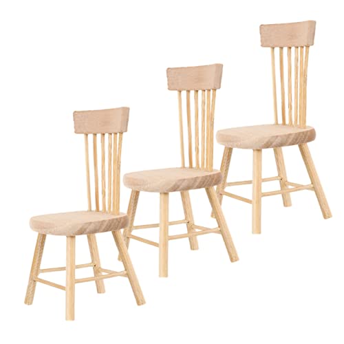 INOOMP 3Stücke Holzstühle für Puppenhaus Realistische Möbelzubehör für DIY Dekoration Wohnzimmer und Garten Hochwertiges Holzspielzeug für Kleine Puppenhäuser INOOMP 3Stücke Holzstühle für Puppenhaus Realistische Möbelzubehör für DIY Dekoration Wohnzimmer und Garten Hochwertiges Holzspielzeug für Kleine Puppenhäuser von INOOMP