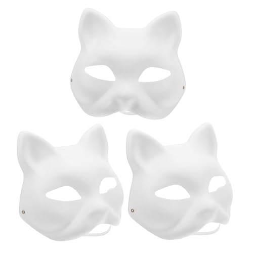 INOOMP 3Stücke Katzenmasken zum Bemalen für Erwachsene DIY Leermasken aus Papier für Halloween Cosplay und Mottopartys Kreatives Basteln für Unvergessliche Erlebnisse INOOMP 3Stücke Katzenmasken zum Bemalen für Erwachsene DIY Leermasken aus Papier für Halloween Cosplay und Mottopartys Kreatives Basteln für Unvergessliche Erlebnisse von INOOMP